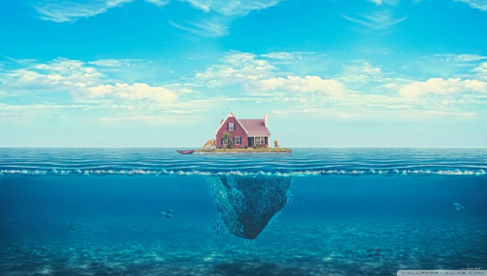 House On The Ocean featuring Abstract / Arts, Passerines - Perfect PS Vita Wallpaper