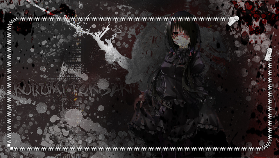 Kurumi Tokisaki Lockscreen featuring Anime, Lockscreen, dark, Huge Big Flower, Resisitance - Perfect PS Vita Wallpaper