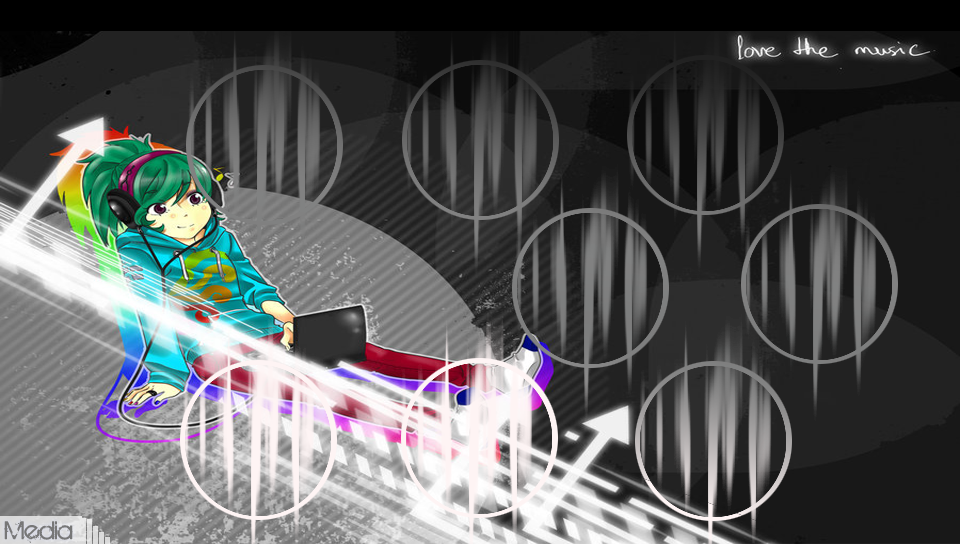 Love the Music featuring Anime, Babes, Music, With Buttons, archer, field - Perfect PS Vita Wallpaper
