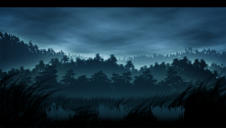 Nightly Grass Fields featuring Nature, grass, night, trees - Perfect PS Vita Wallpaper
