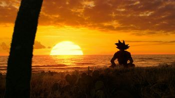 Dragon Ball Son Goku Sunset featuring Dragonball Z Goku, dragon ball, dragon ball z, Dragonballz, goku, Beach Sunset, Sunset - Perfect PS Vita Wallpaper